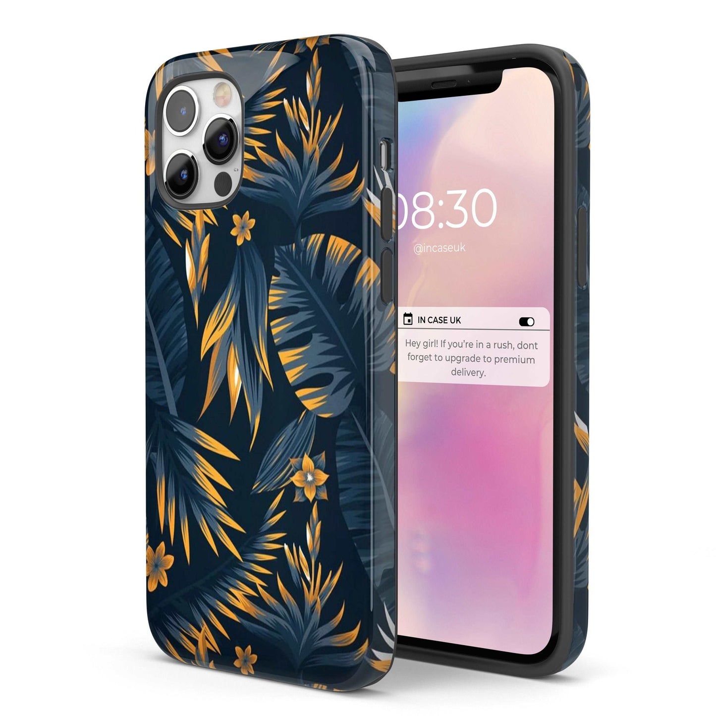 Golden Edge Floral - Tough iPhone Case