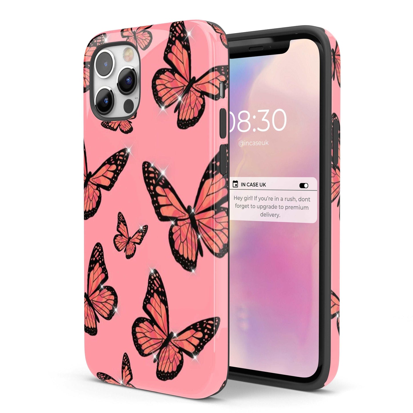 Hot Pink Butterfly - Tough iPhone Case