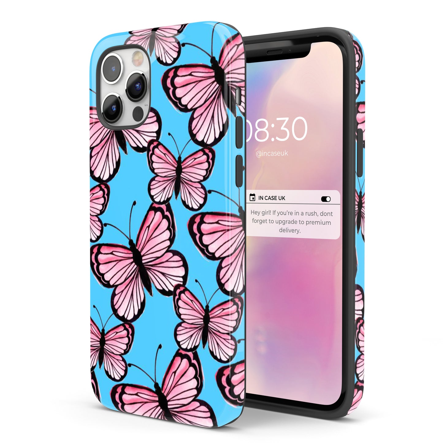 Pink & Blue Butterfly - Tough iPhone Case