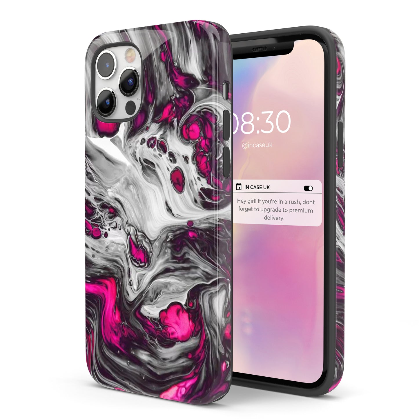 Pink & Grey Wash - Tough iPhone Case