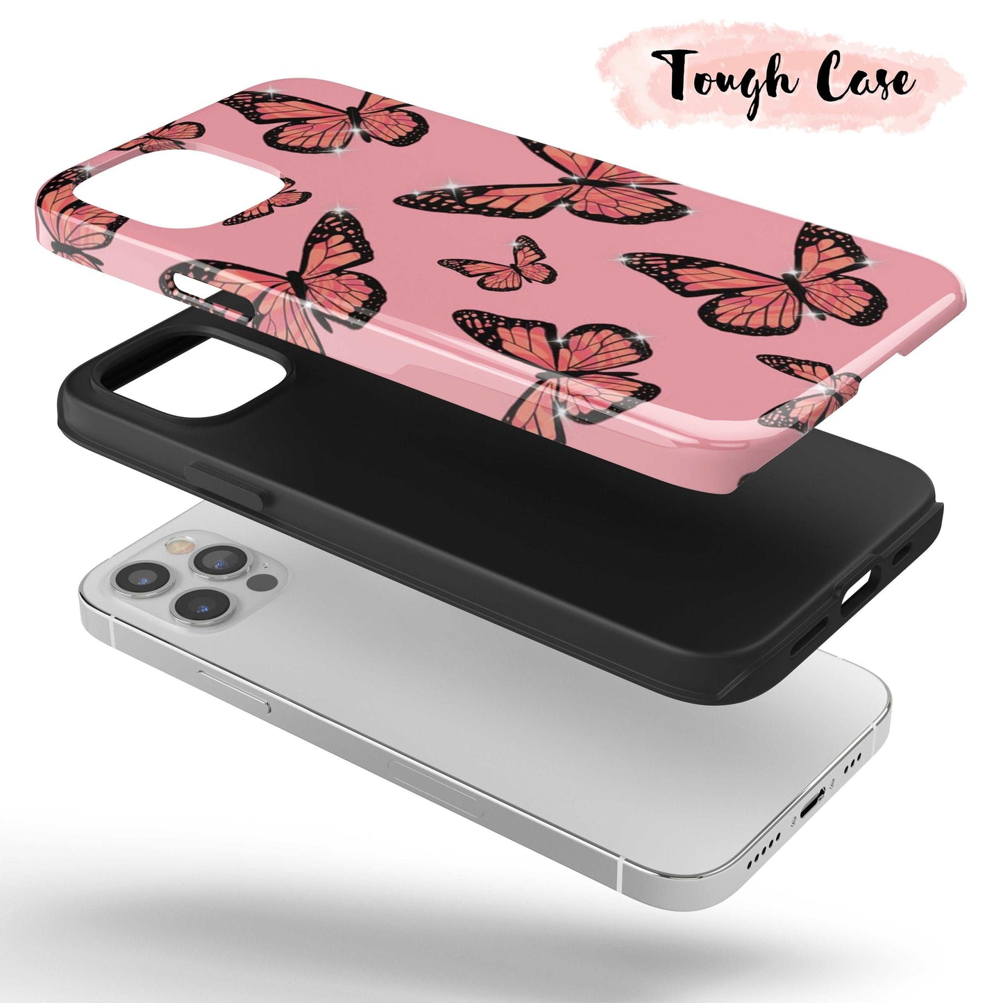Hot Pink Butterfly - Tough iPhone Case