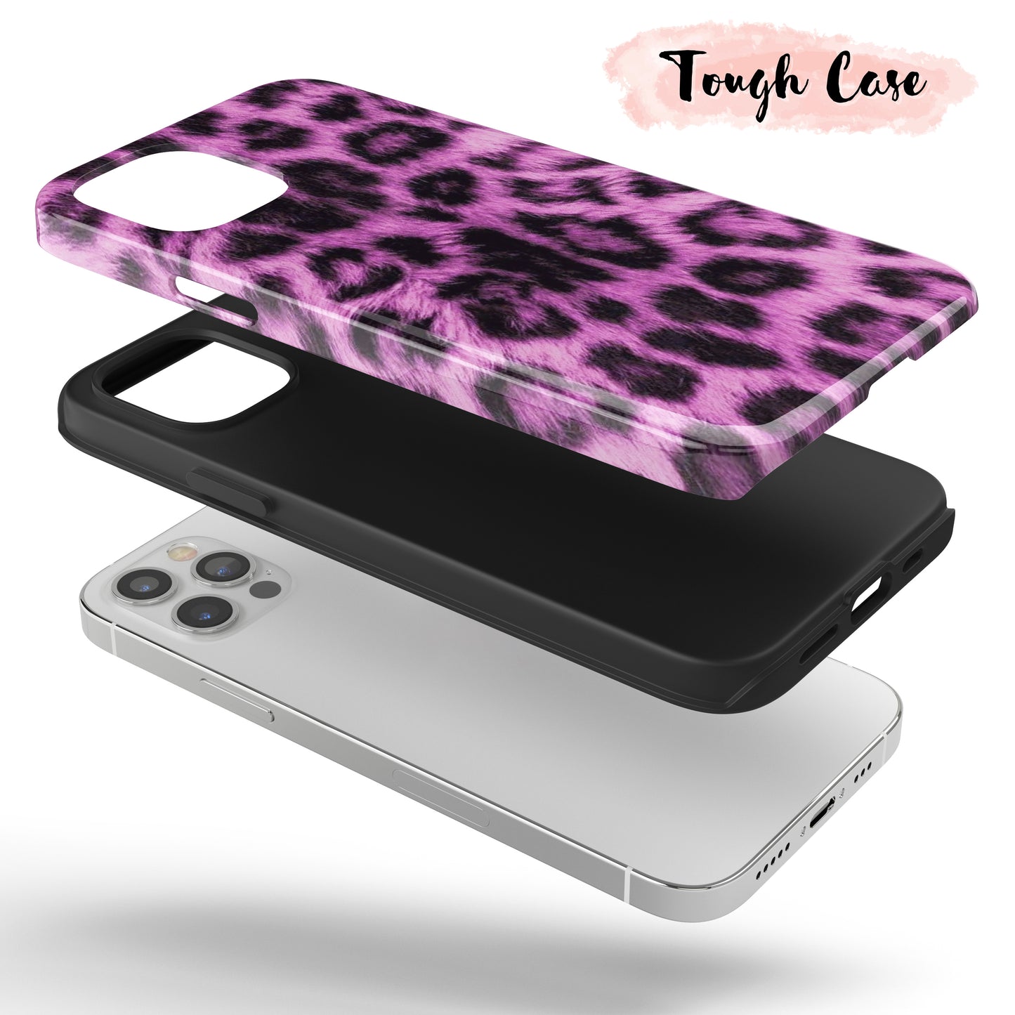 Purple Leopard Fur - Tough iPhone Case