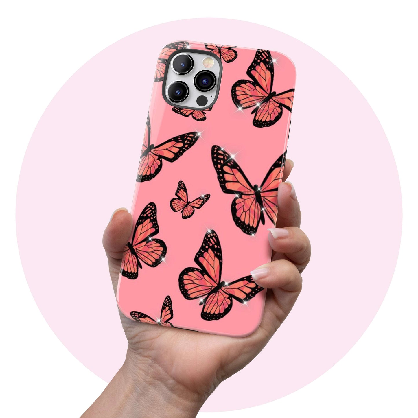 Hot Pink Butterfly - Tough iPhone Case