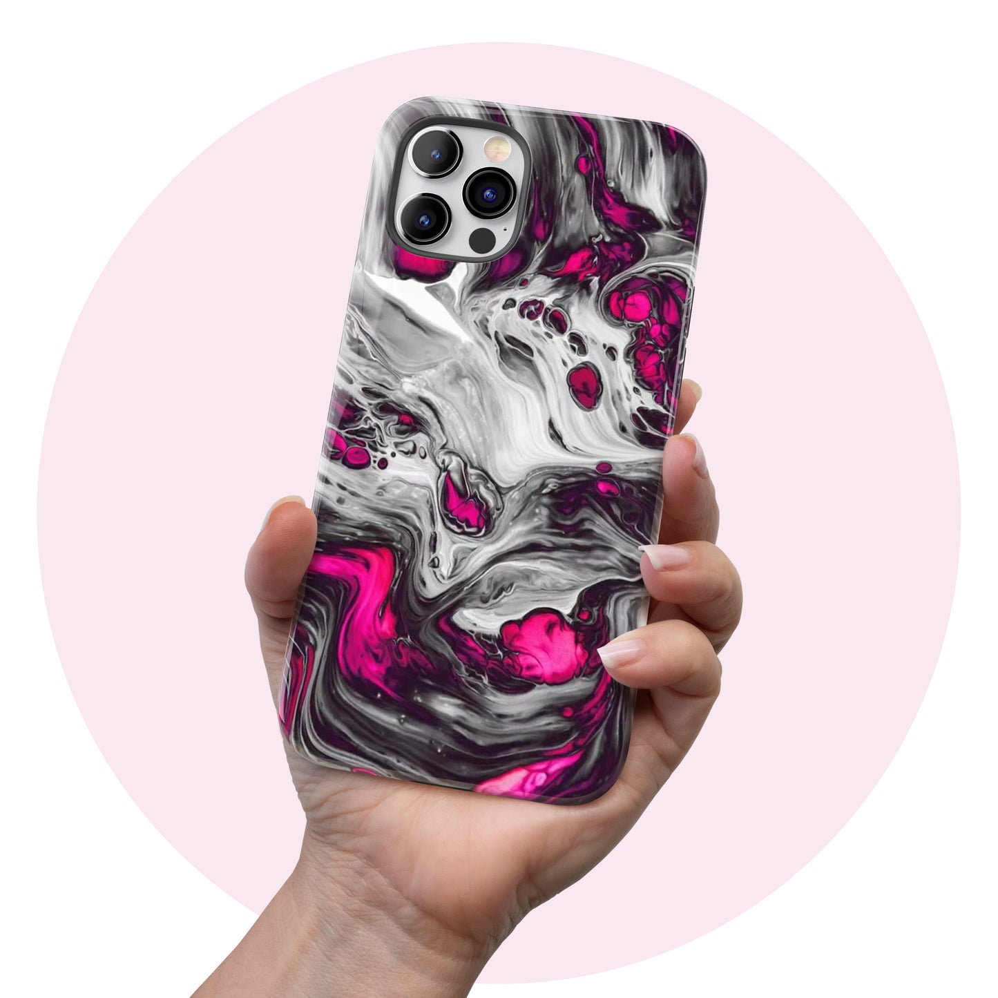 Pink & Grey Wash - Tough iPhone Case