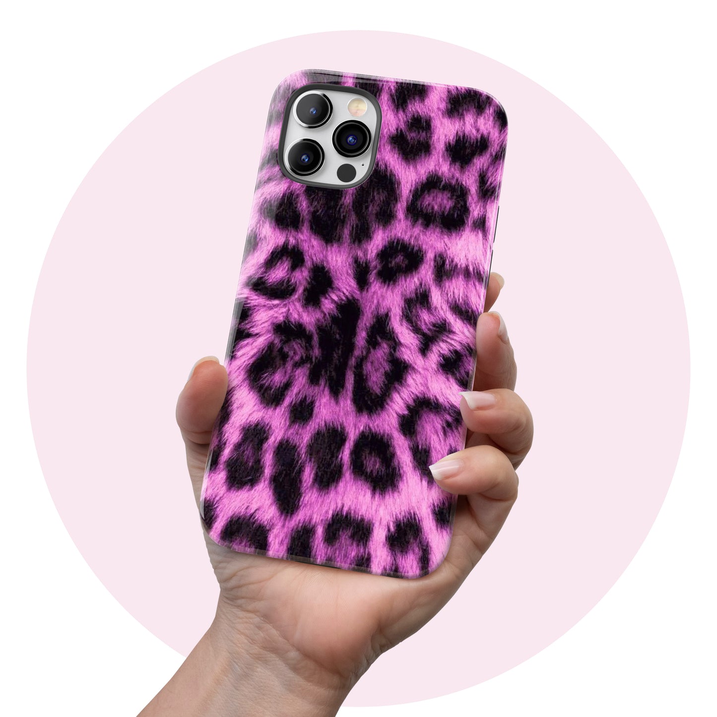 Purple Leopard Fur - Tough iPhone Case