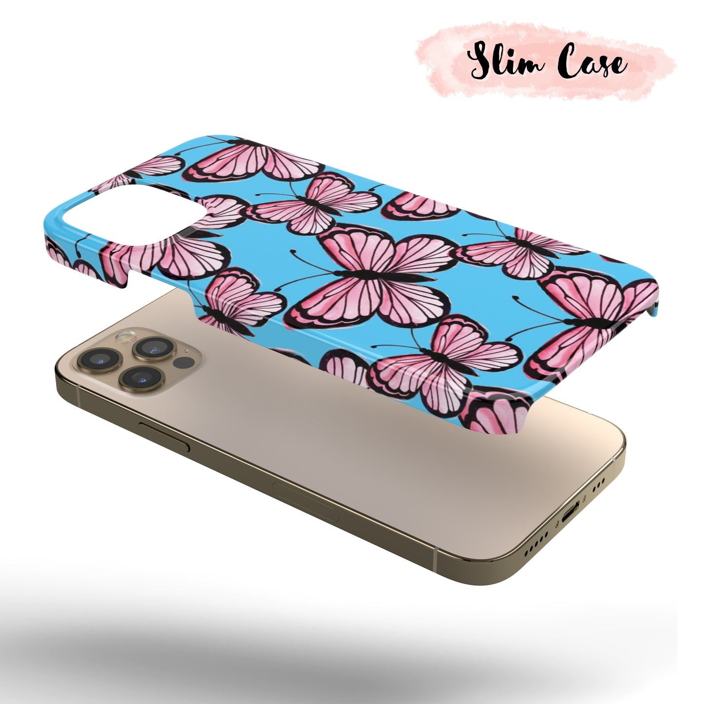 Pink & Blue Butterfly - Tough iPhone Case