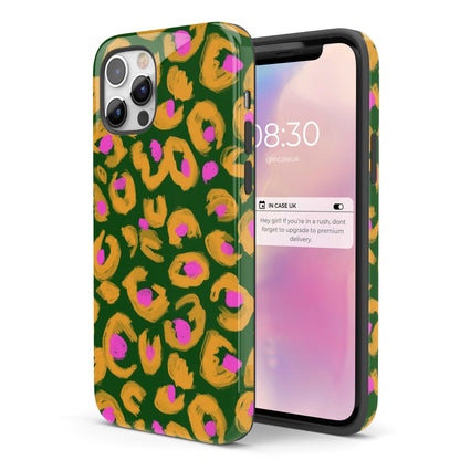 Green & Pink Leopard  - Tough iPhone Case