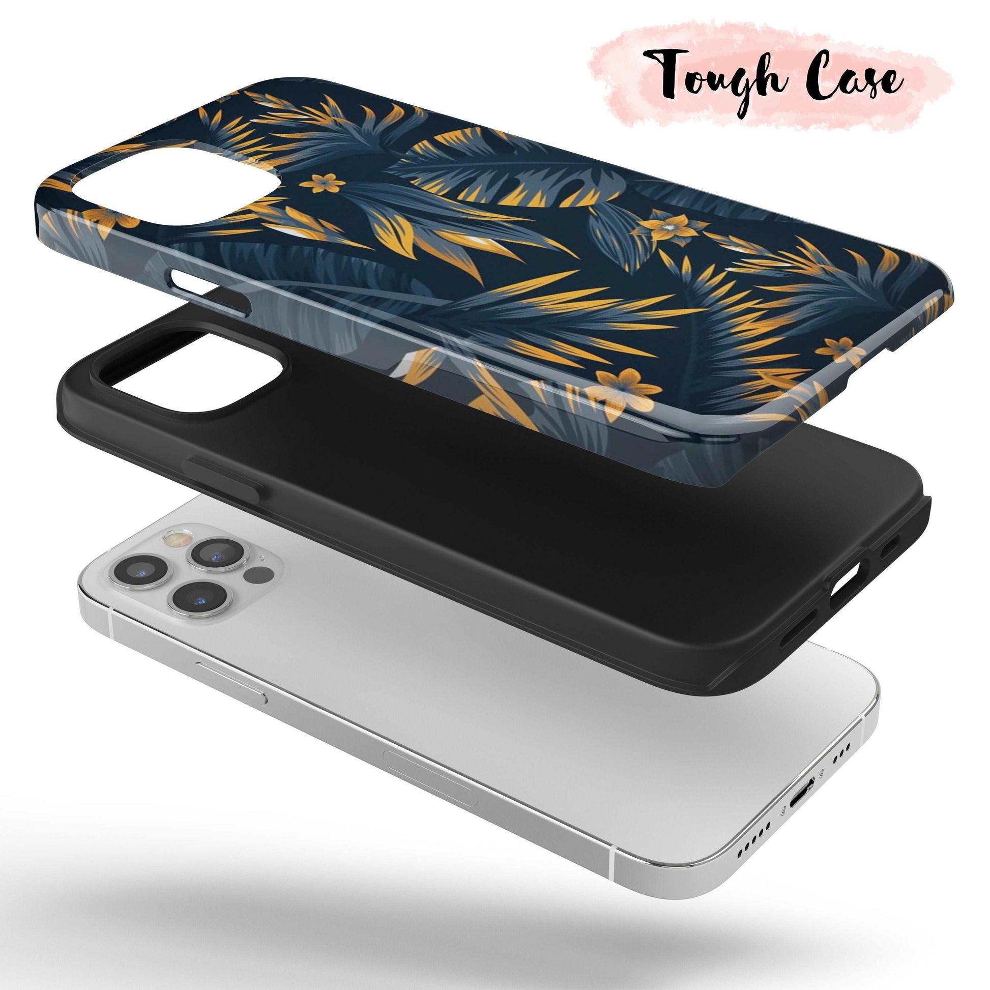 Golden Edge Floral  - Tough iPhone Case