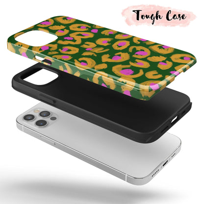 Green & Pink Leopard  - Tough iPhone Case