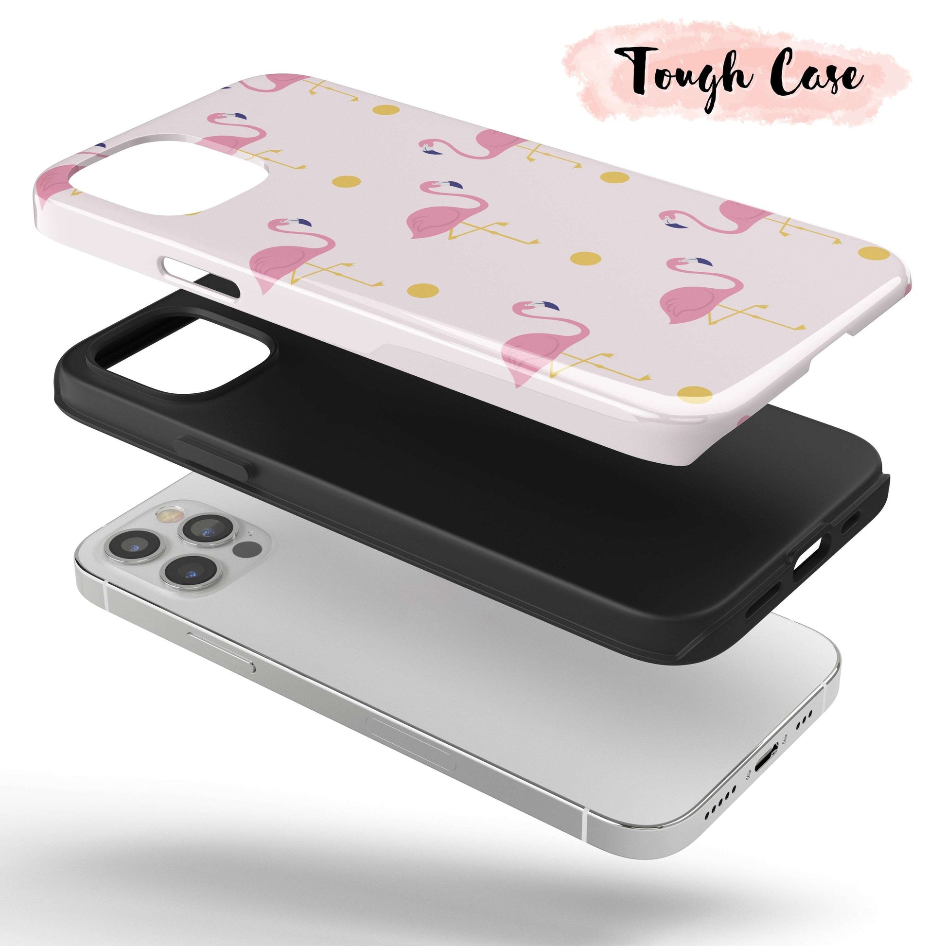 Flamingo Polka  - Tough iPhone Case