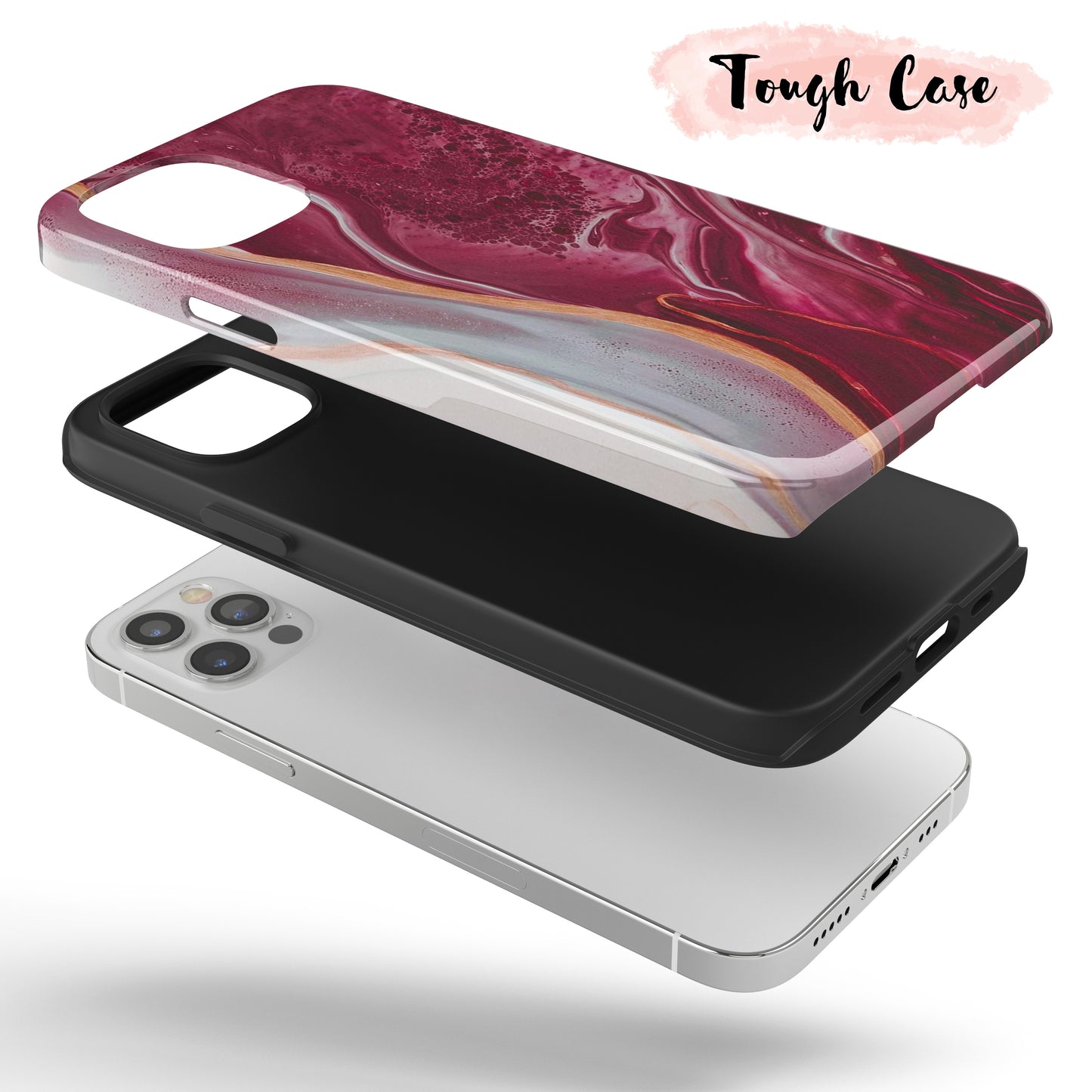 Rojo Marble  - Tough iPhone Case
