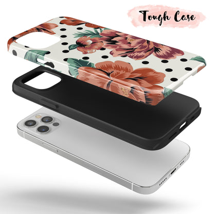 Polka Dot Rose  - Tough iPhone Case