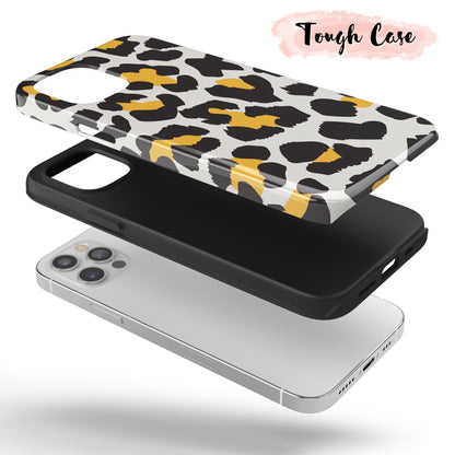 White & Orange Leopard  - Tough iPhone Case