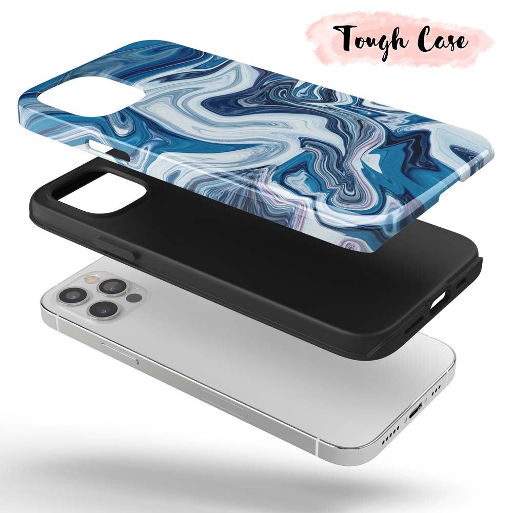 Quartz Azure - Blue Tie Dye iPhone Case