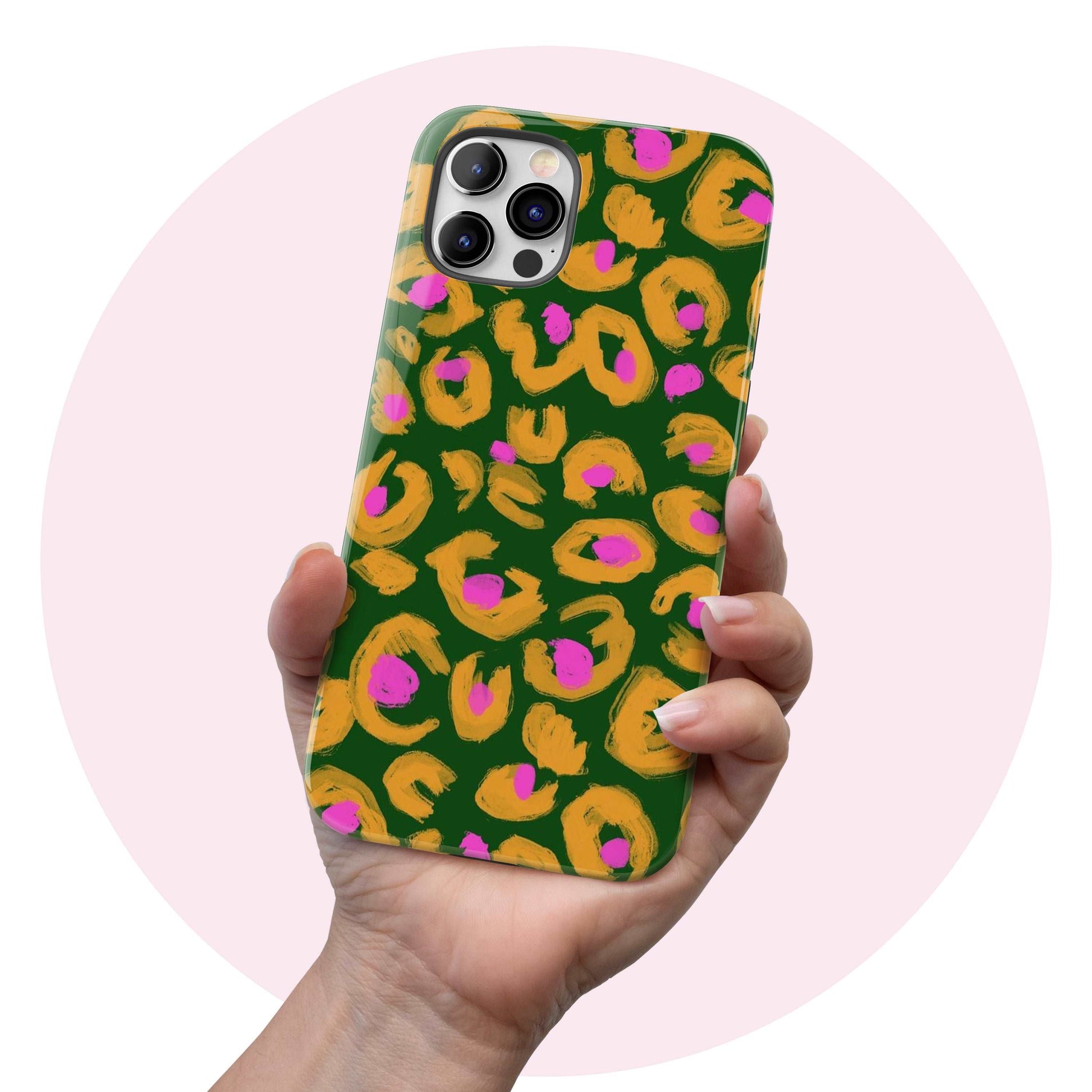 Green & Pink Leopard  - Tough iPhone Case