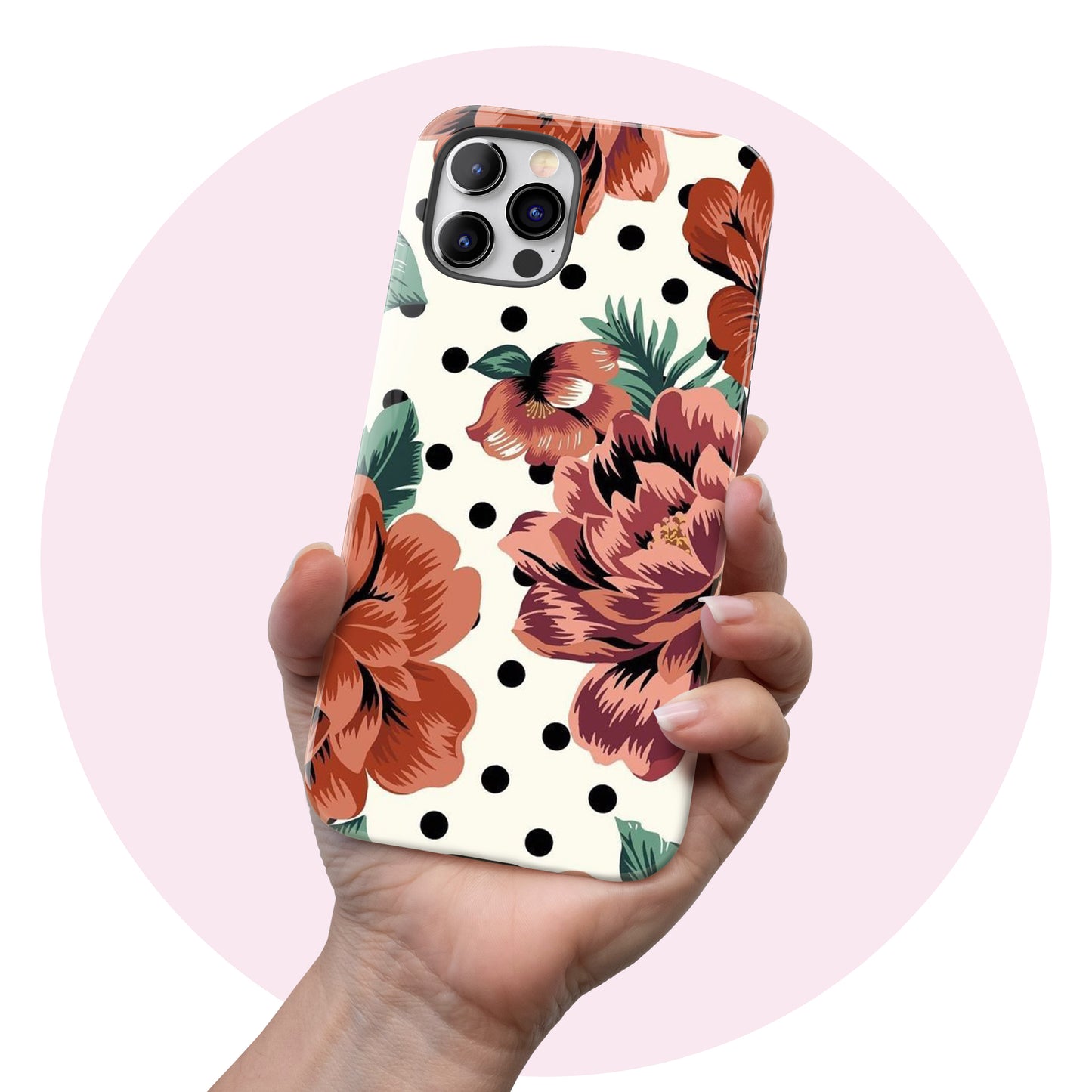 Polka Dot Rose  - Tough iPhone Case