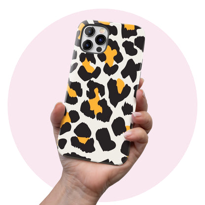White & Orange Leopard  - Tough iPhone Case
