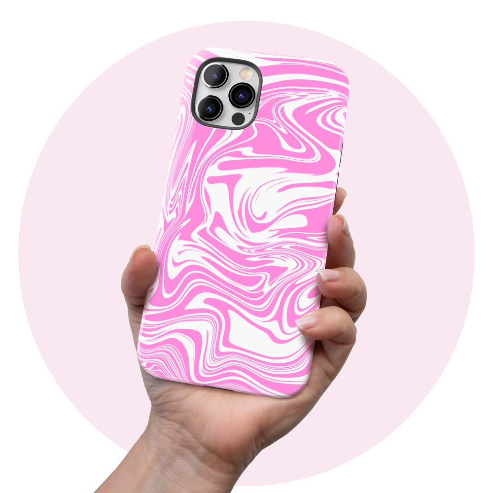 Pink Swirl - Pink and White Tie Dye iPhone Case