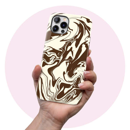 Chocolate Melt - Brown And White Swirl Tough iPhone Case