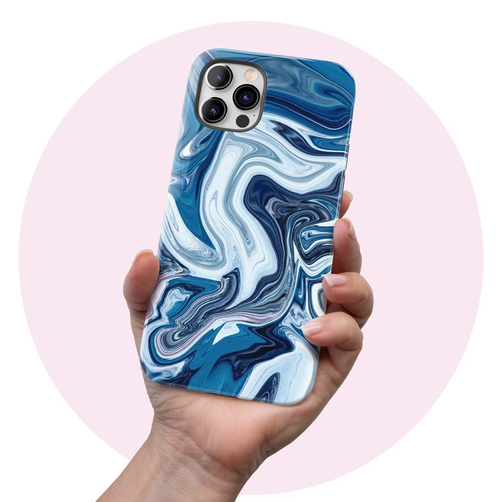 Quartz Azure - Blue Tie Dye iPhone Case