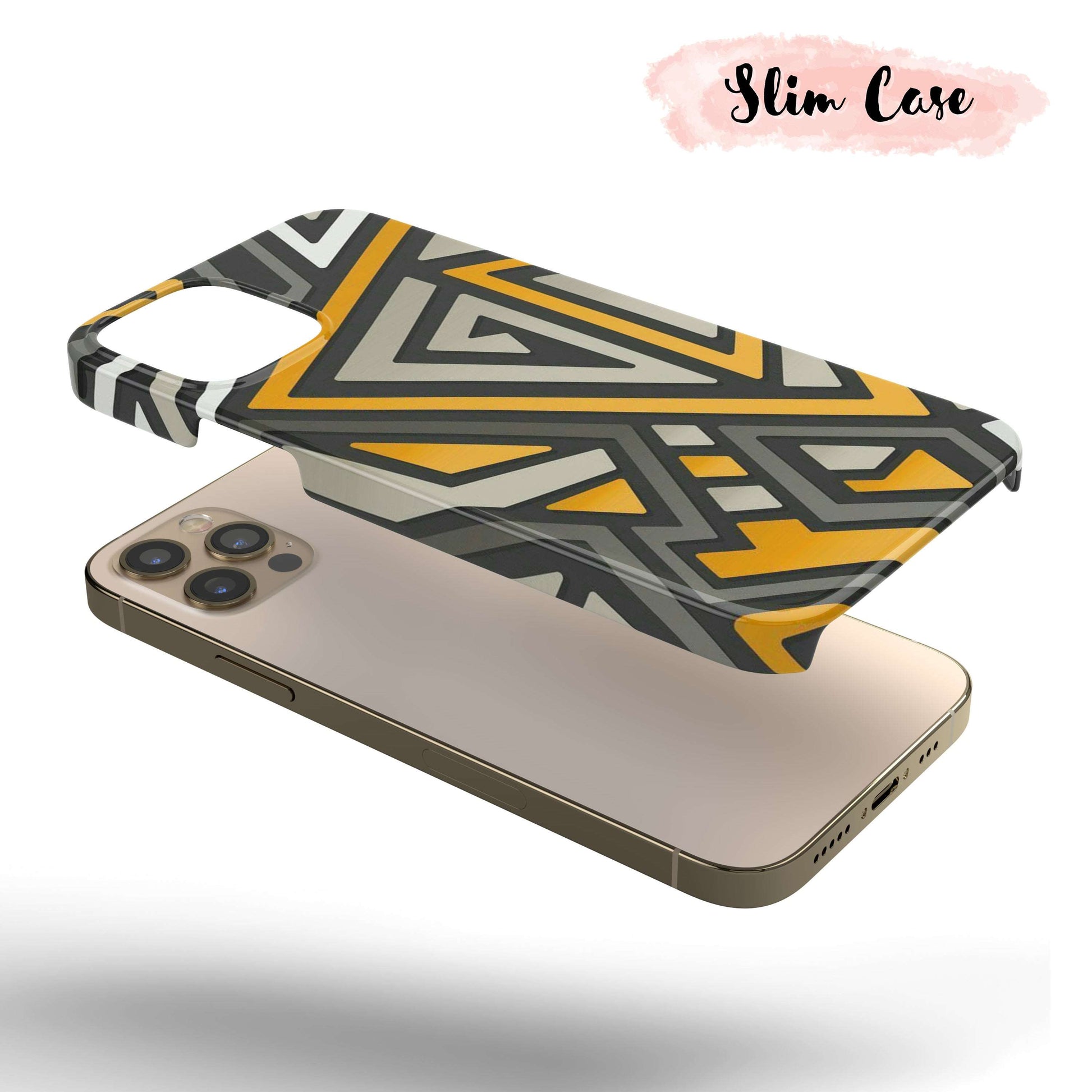 Black & Yellow Geometric  - Tough iPhone Case