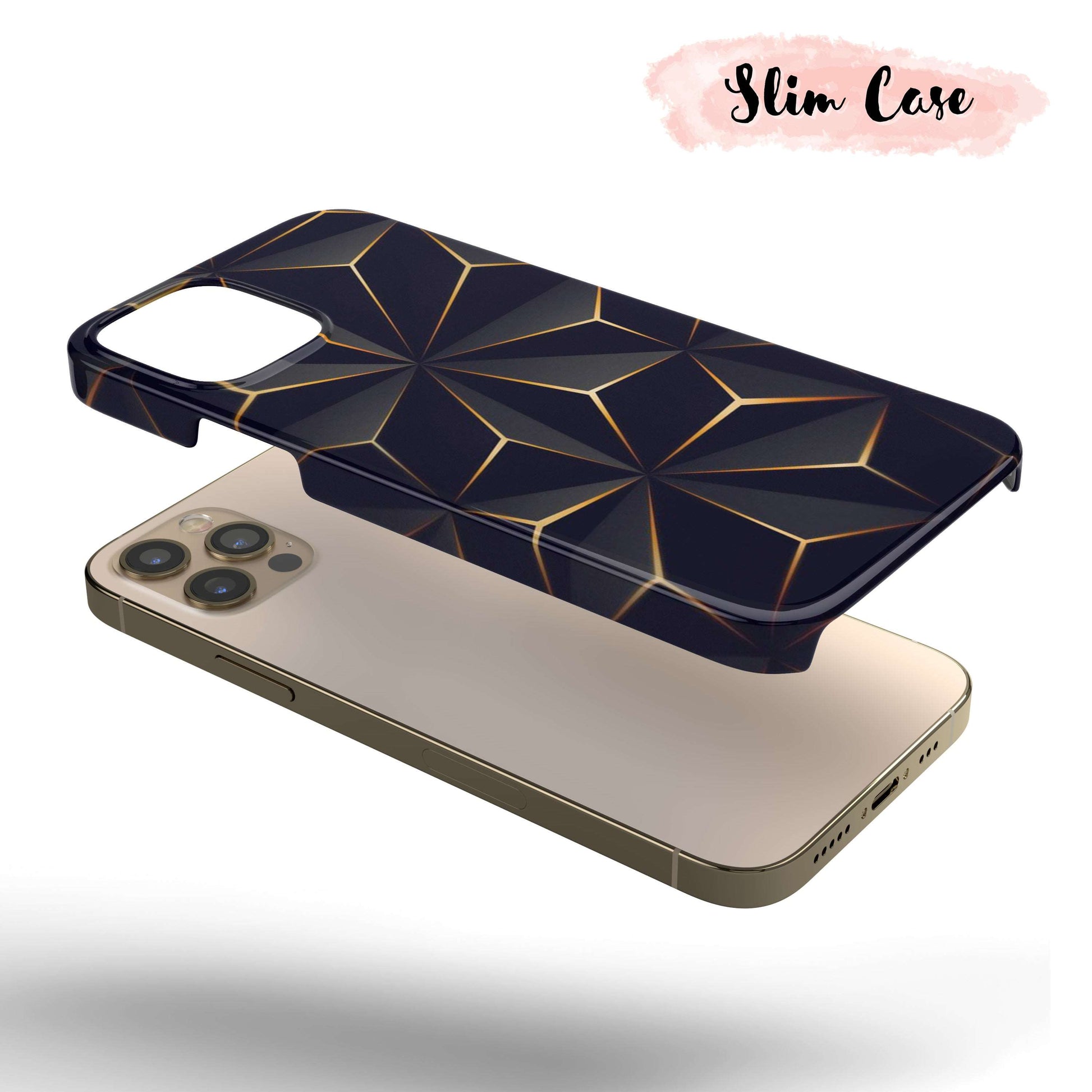 Black & Gold Geometric  - Tough iPhone Case