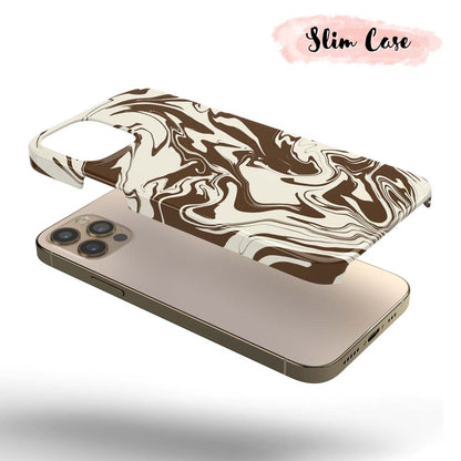 Chocolate Melt - Brown And White Swirl Tough iPhone Case
