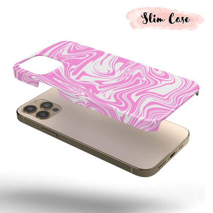 Pink Swirl - Pink and White Tie Dye iPhone Case