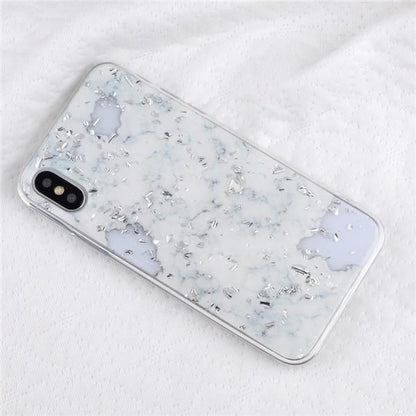 White Marble Glitter